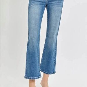 New! Risen Low Rise Crop Flare Women's Cropped Jeans 25 - Dark Wash